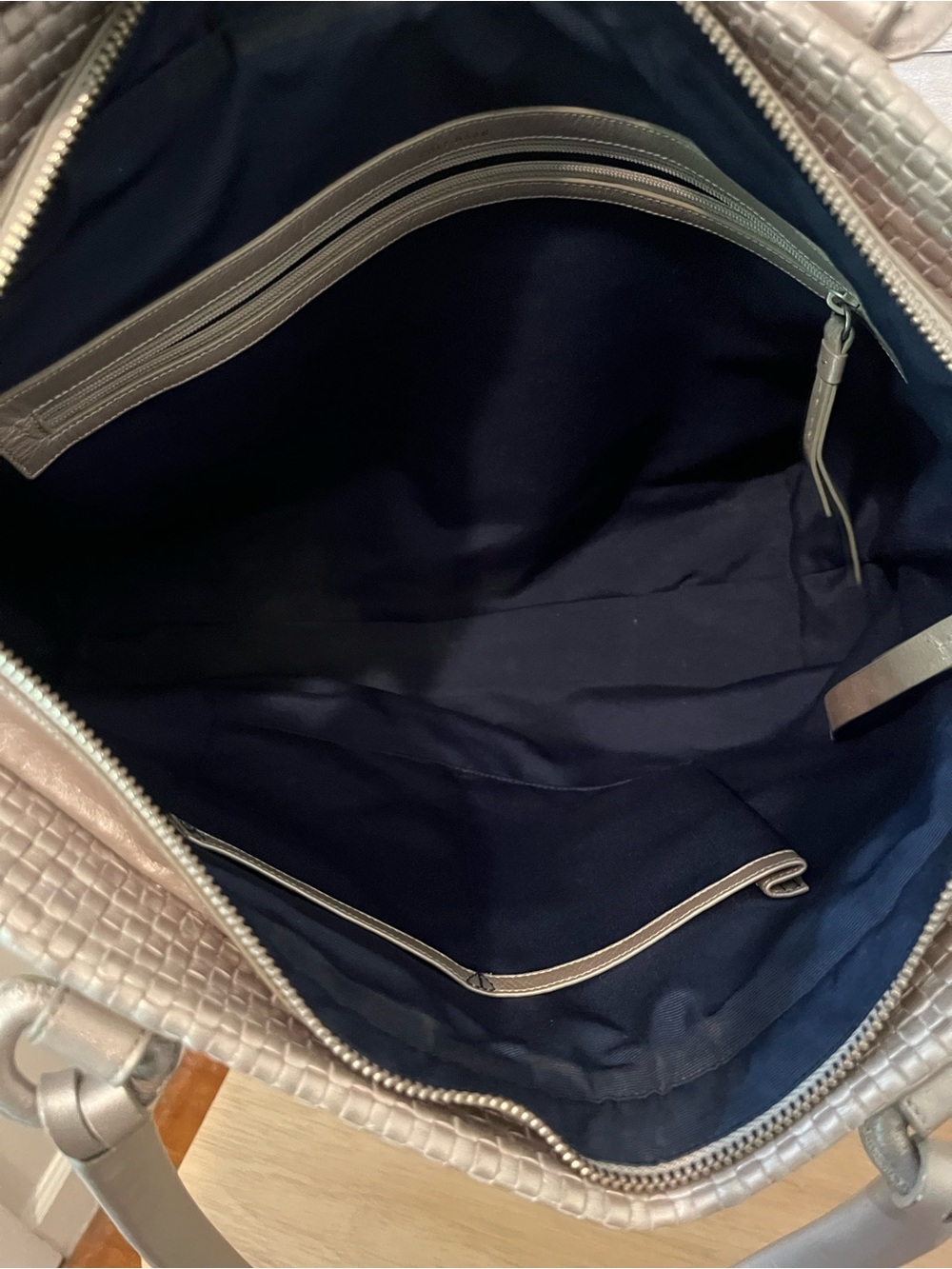 Cole Haan Metallic Woven Tote in Light Pewter - Picture 3 of 11